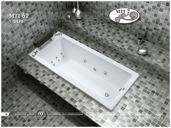 אמבטיה אקרילית מלבנית 170*70