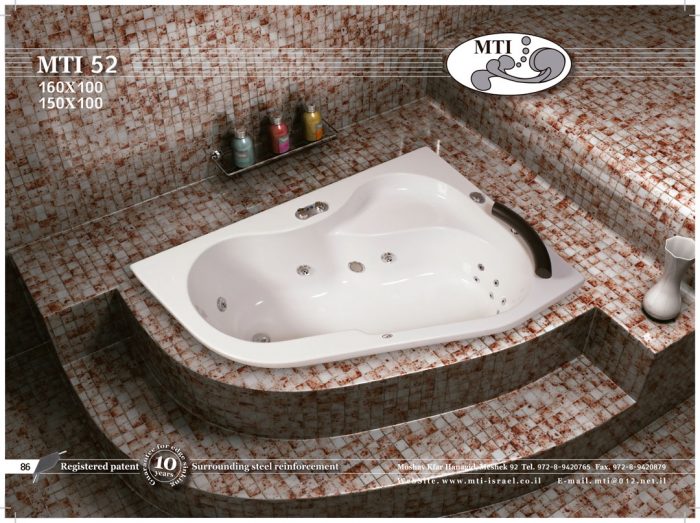אמבטיה אקרילית פינתית 150*100