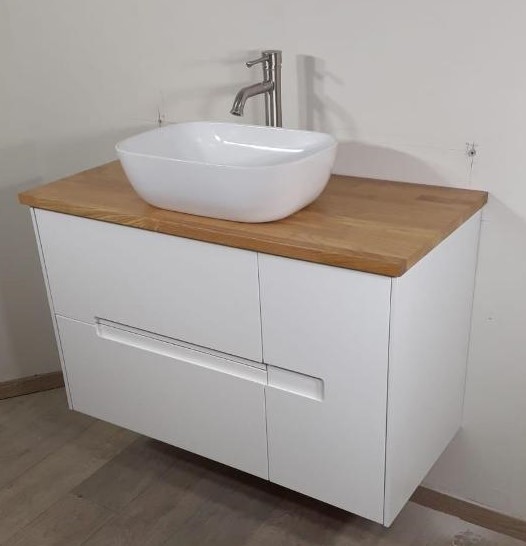 ארון אמבטיה תלוי אופק 100 ס"מ לבן מבריק
