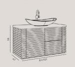 ארון אמבטיה תלוי עץ מלא פאלמס 60 ס"מ